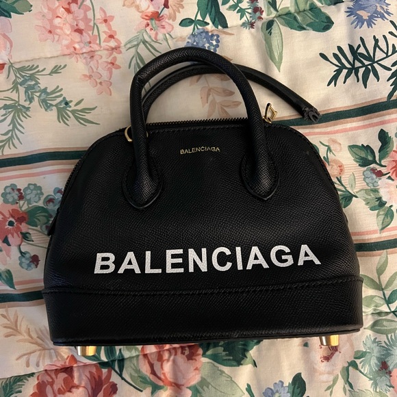ville tote Black Satchel with White Logo - Picture 1 of 4